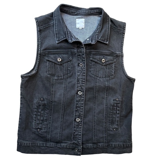 Leith Stretchy Jean Vest w/ Great Stretch, Washed Black (L) - Picture 3 of 9